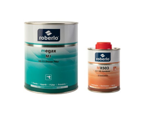 ROBERLO MEGAX X5 Грунт-наполнитель, темно-серый 1 л + MX503 отвердитель 0,2 л (комплект)
